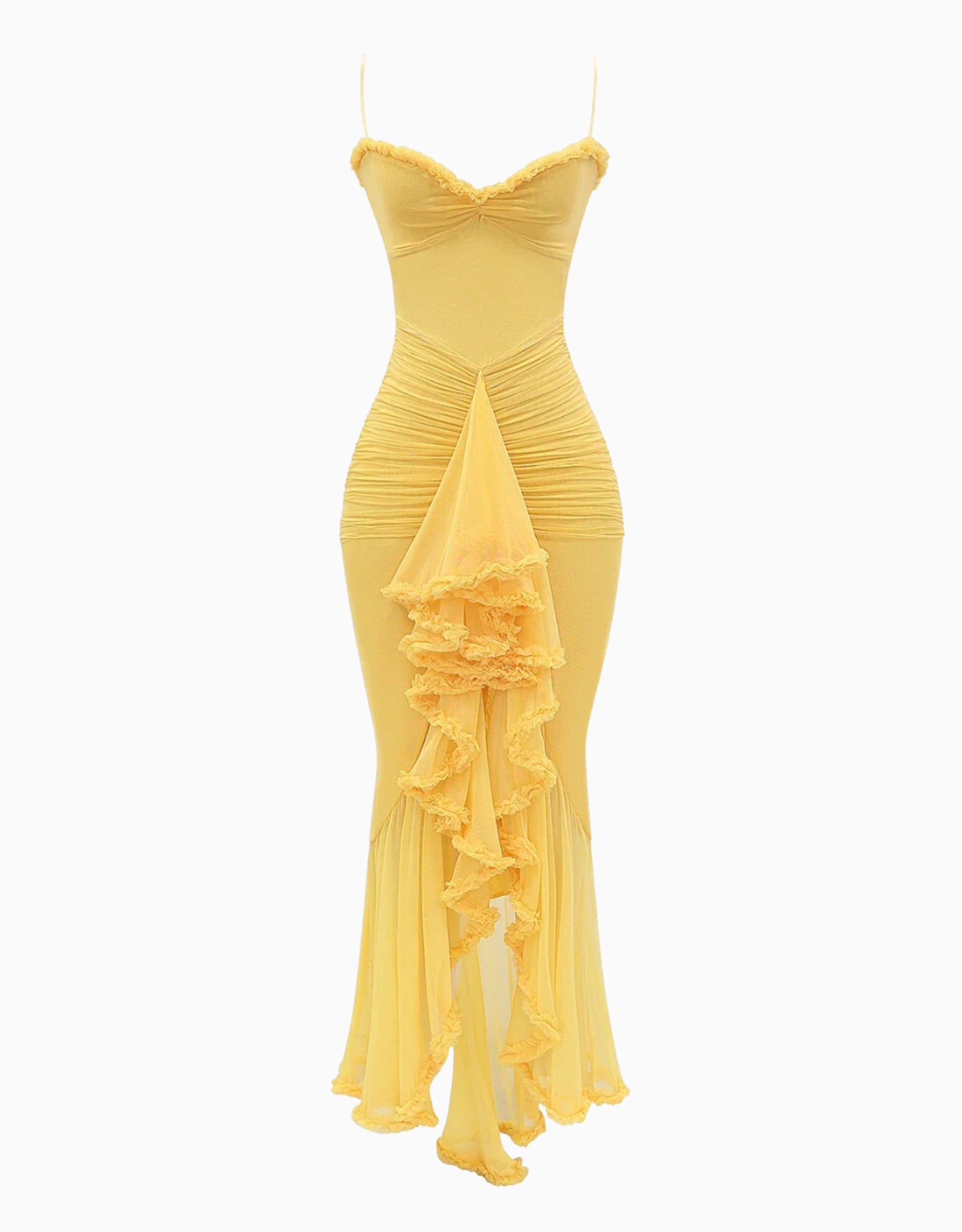 Isadora | Robe Maxi avec Détail Volanté