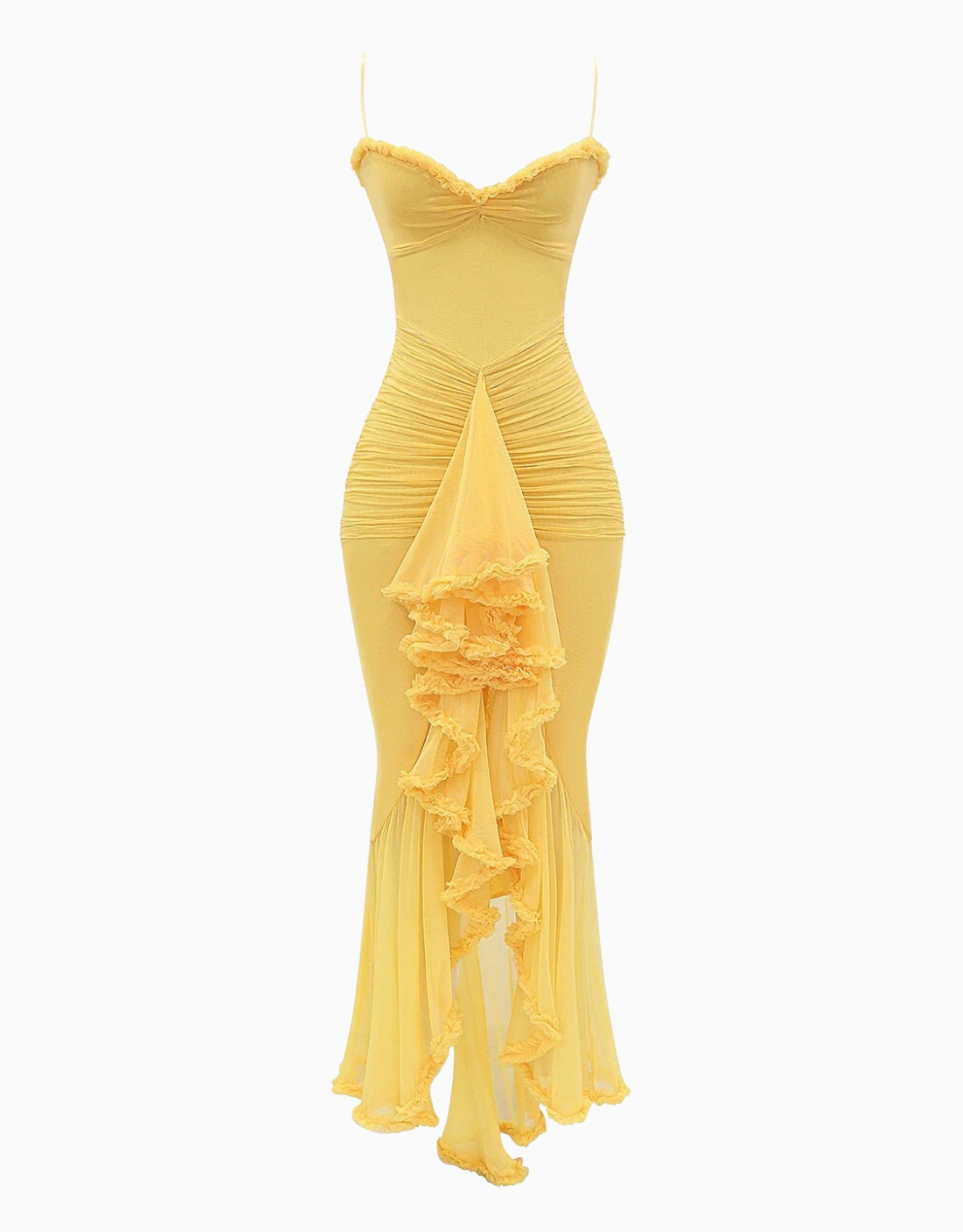 Isadora | Robe Maxi avec Détail Volanté