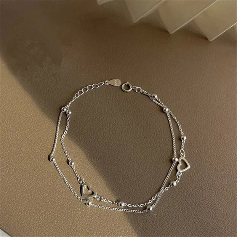 Fabienne | Bracelet Cœur Ajustable en Argent
