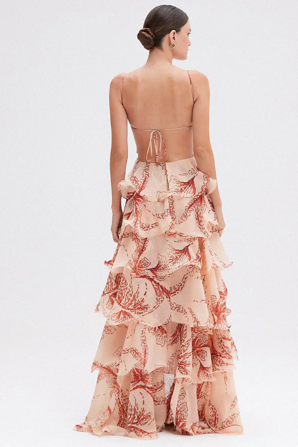 Séverine | Robe Longue à Bustier Pailleté et Jupe à Volants