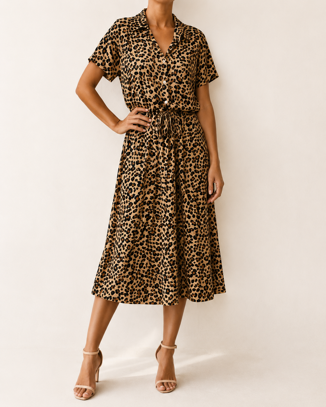 Daria | Robe Midi à Imprimé Pois Abstrait