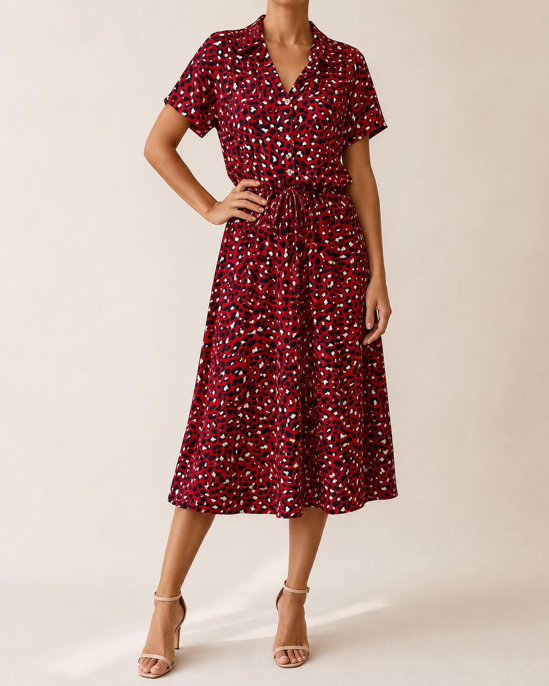 Daria | Robe Midi à Imprimé Pois Abstrait