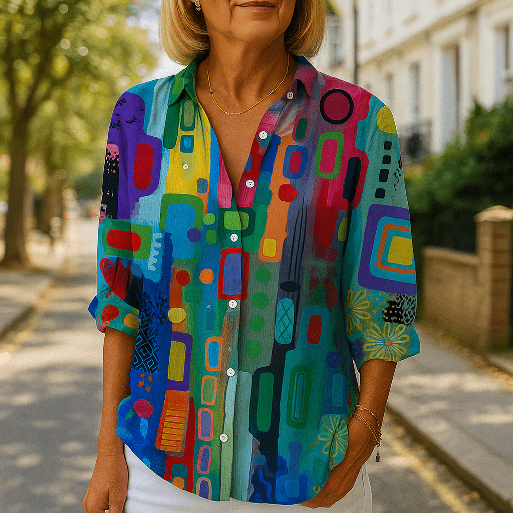 Estelle | Chemise à Imprimé Coloré Contemporain