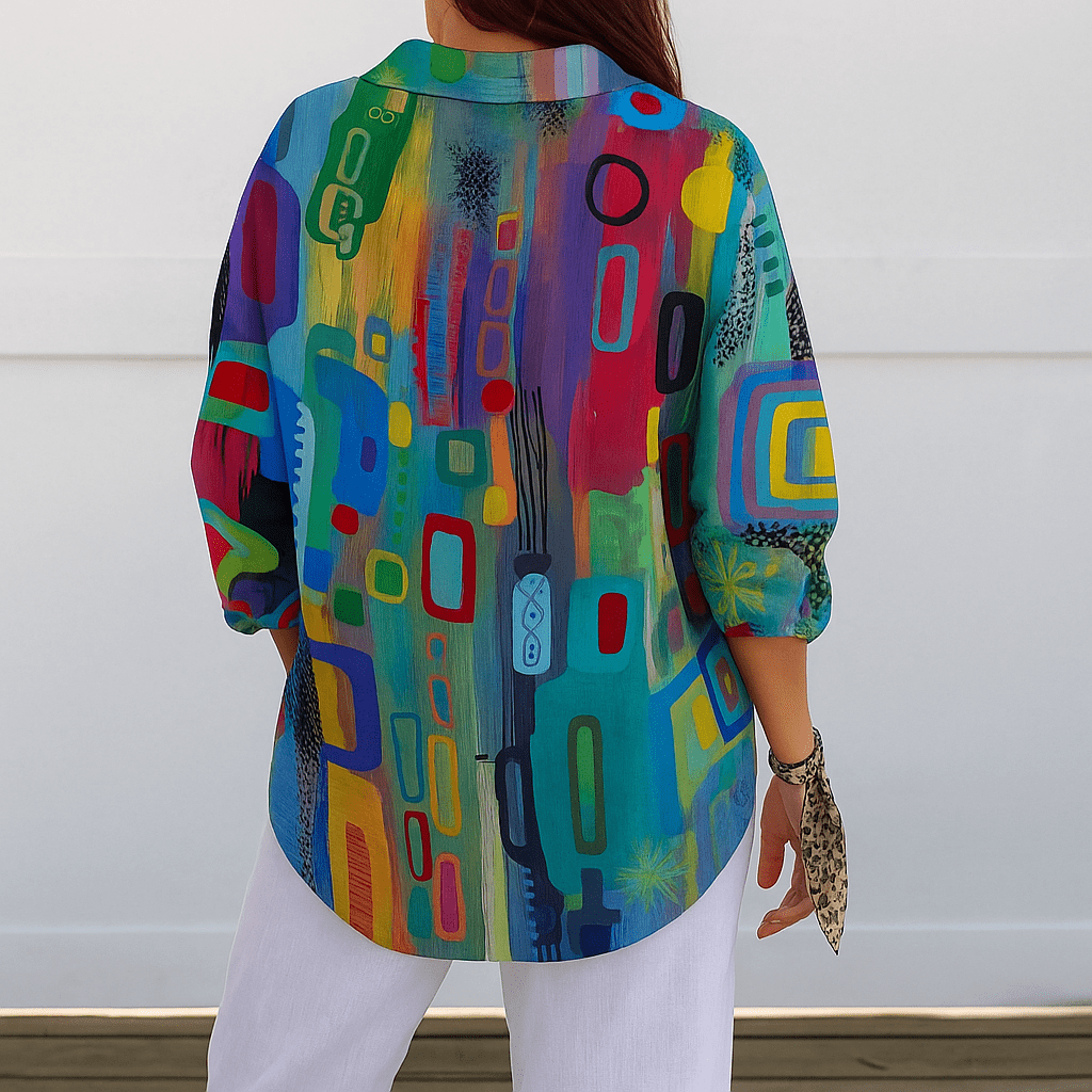 Estelle | Chemise à Imprimé Coloré Contemporain