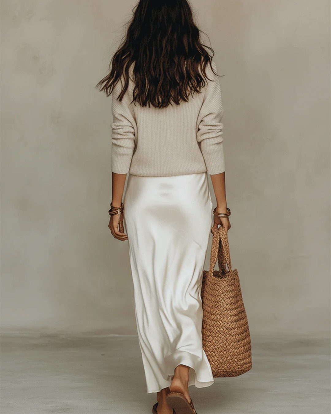 Élodie | Robe Midi Satinée Élégante