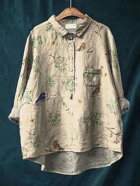 Lila | Chemise Fleurie à Base Plongeante