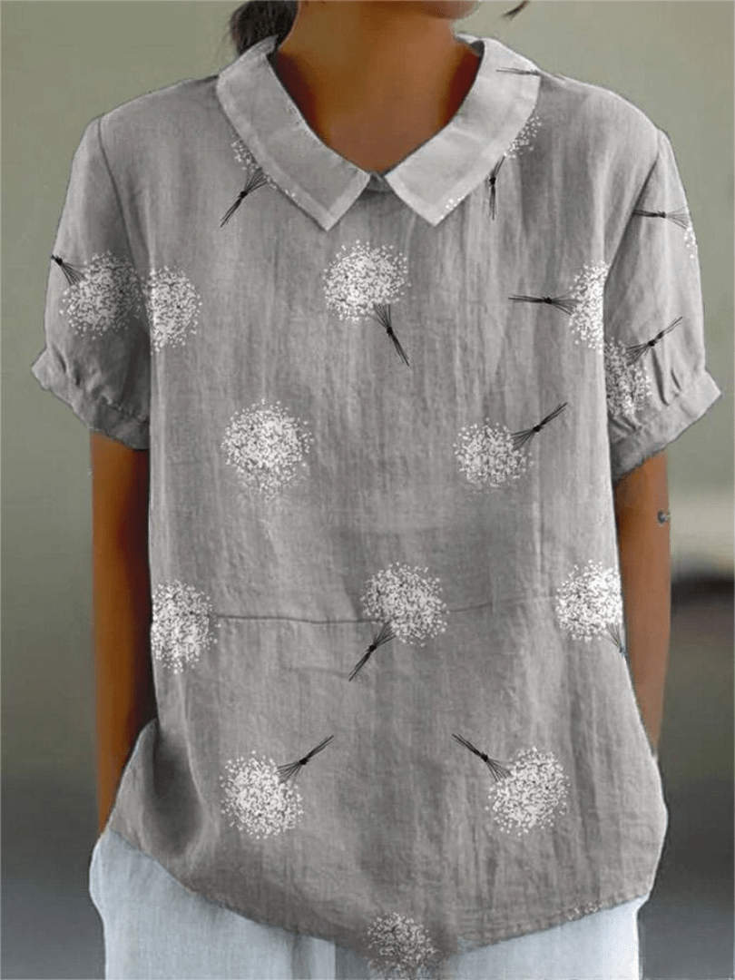 Sofia | Blouse Fleurie à Col Claudine et Poche