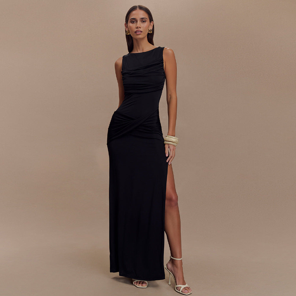 Grace | Robe Longue de Soirée avec Dos Nu et Fente Haute