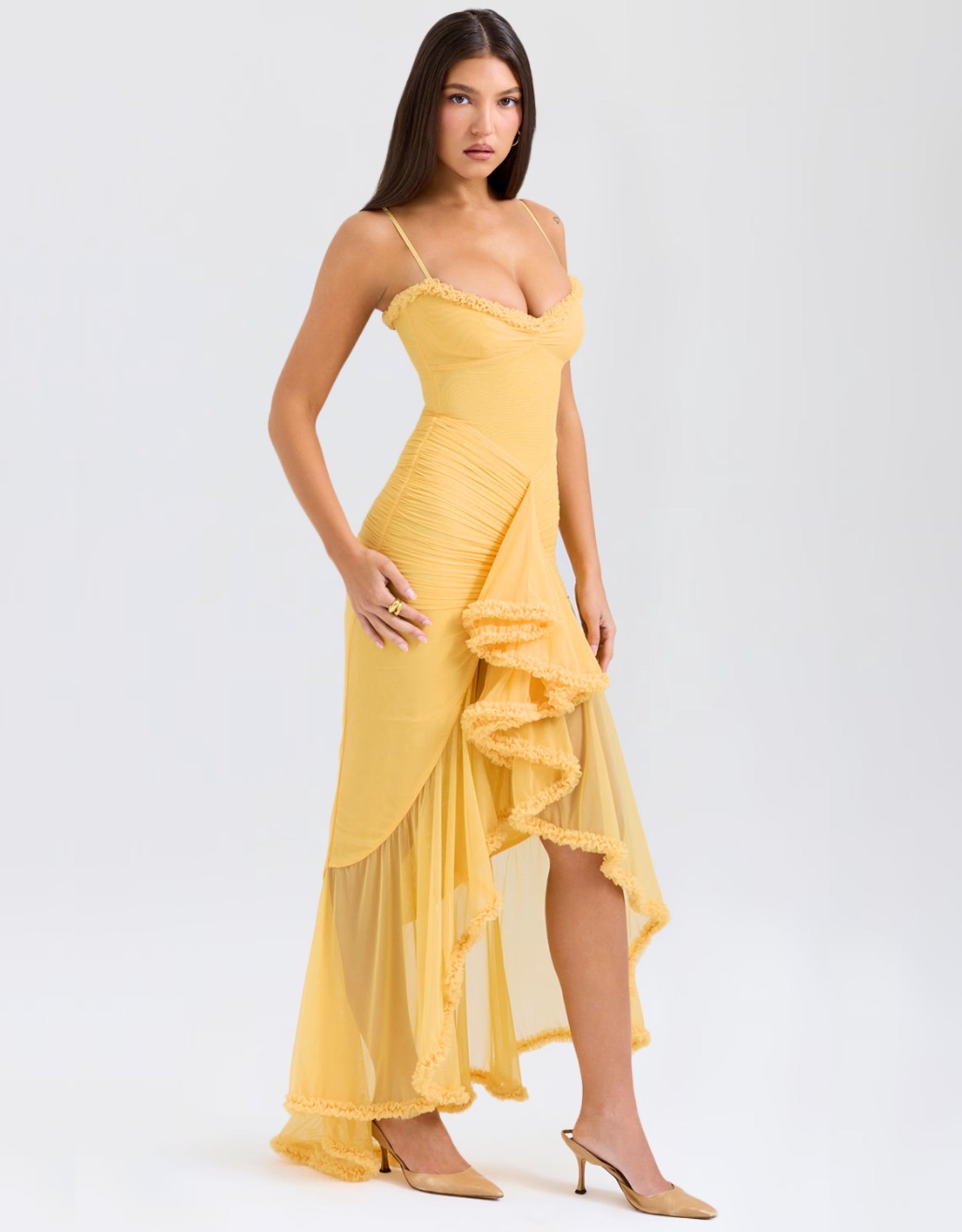Isadora | Robe Maxi avec Détail Volanté