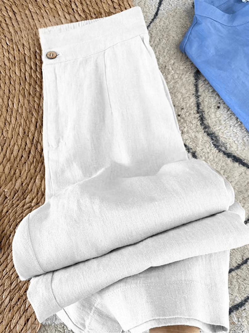Manon | Pantalon en Lin et Coton Coupe Décontractée