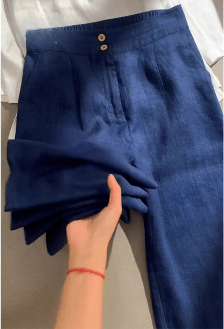 Manon | Pantalon en Lin et Coton Coupe Décontractée