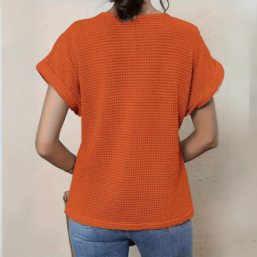 Karin | Top en Maille Gaufrée à Empiècement Crochet