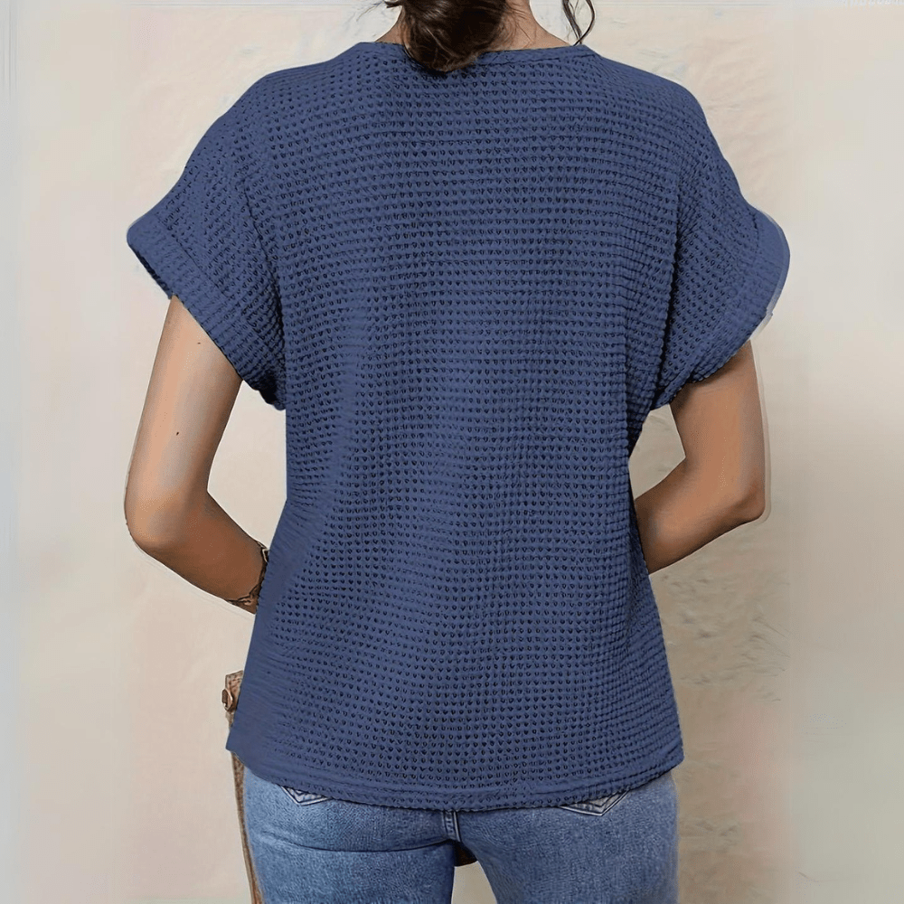 Karin | Top en Maille Gaufrée à Empiècement Crochet