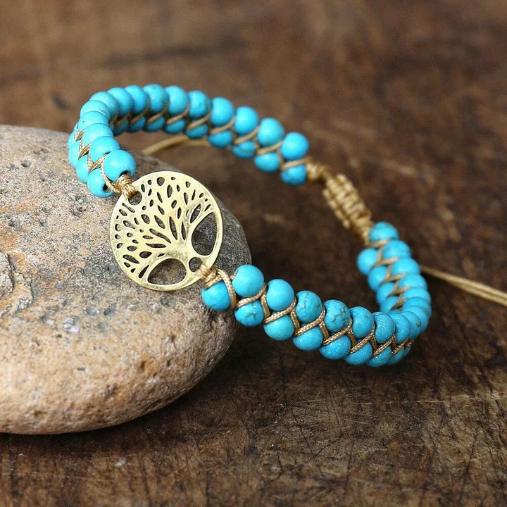 Avril | Bracelet Arbre de Vie avec Pierre Turquoise