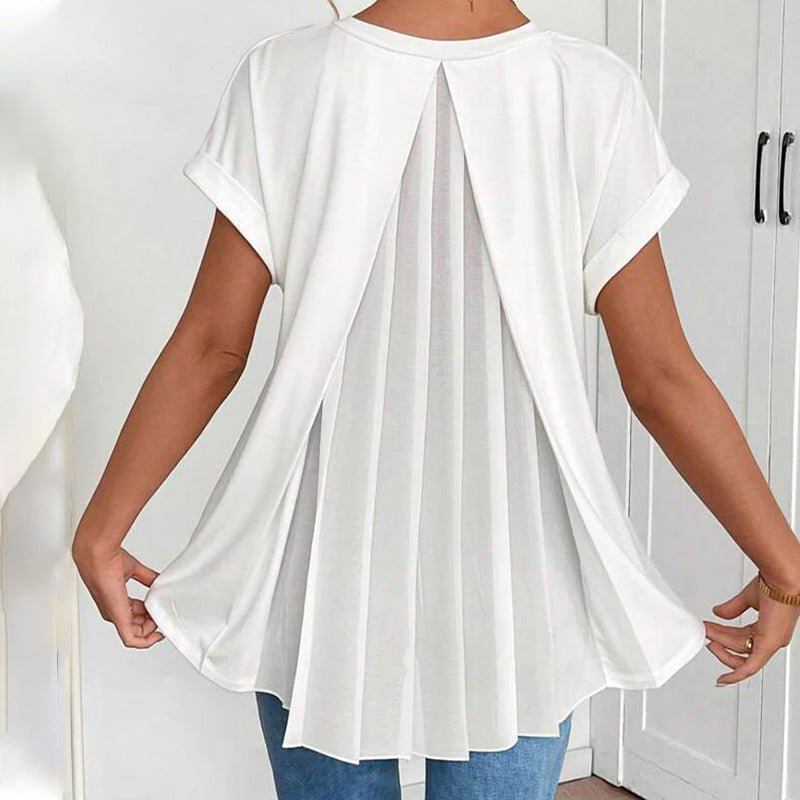 Estella | Top Ample à Col V et Manches à Revers