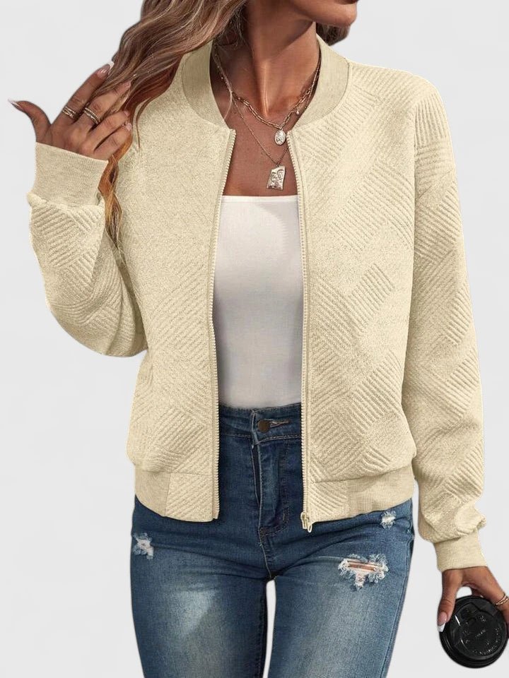 Viviane | Veste Bomber à Texture Géométrique