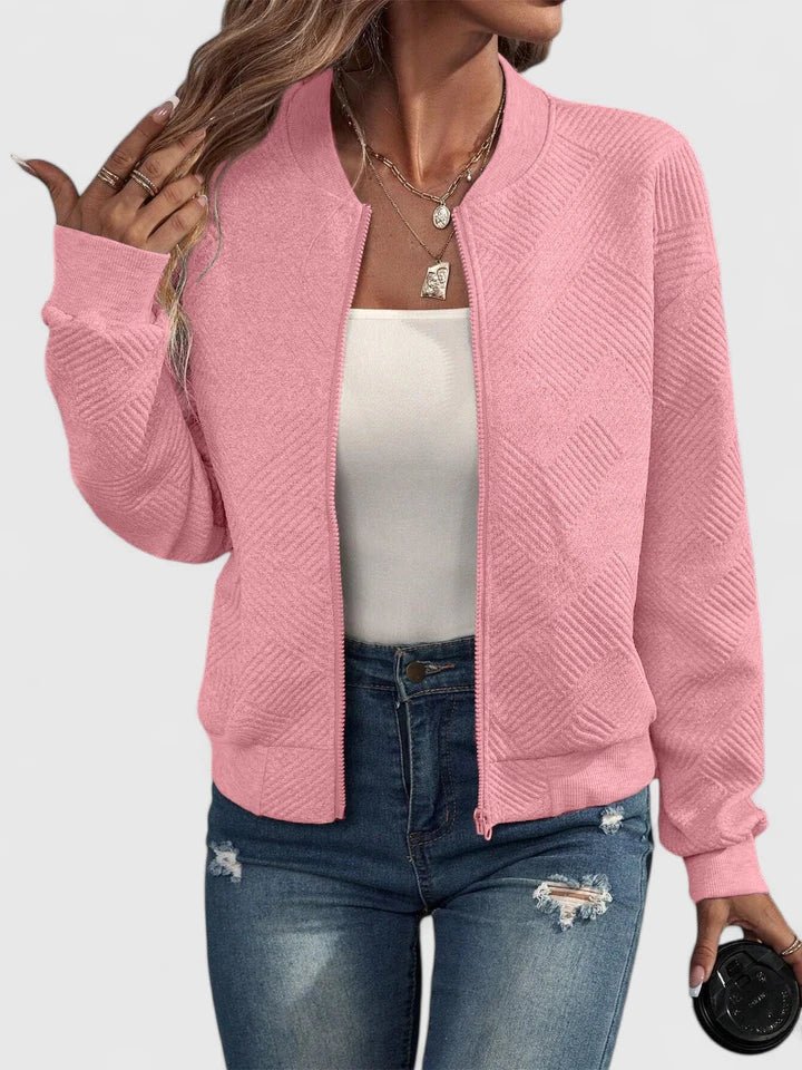 Viviane | Veste Bomber à Texture Géométrique