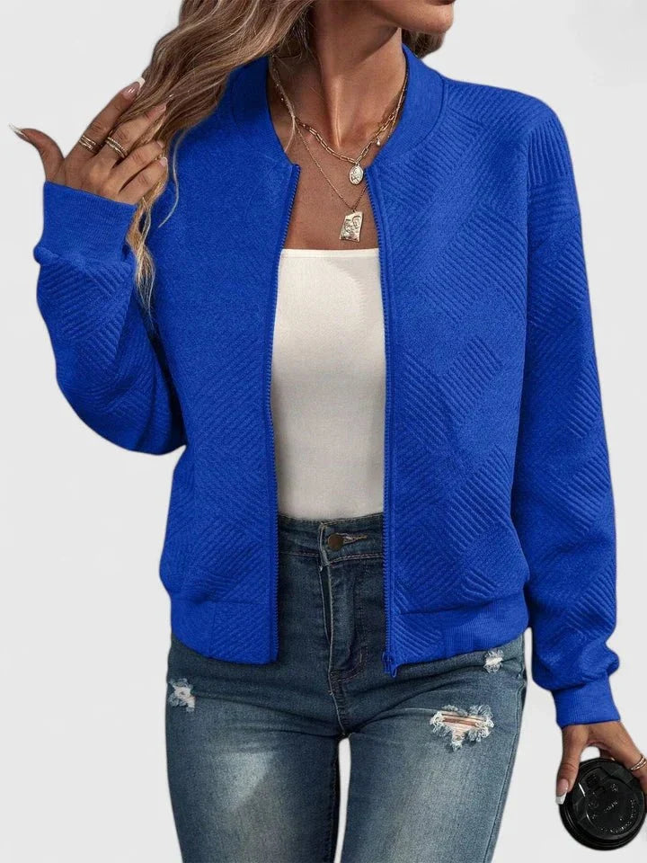 Viviane | Veste Bomber à Texture Géométrique
