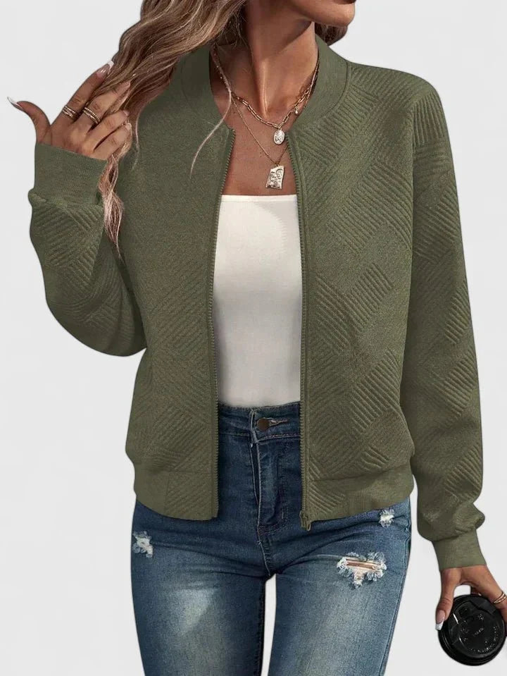 Viviane | Veste Bomber à Texture Géométrique