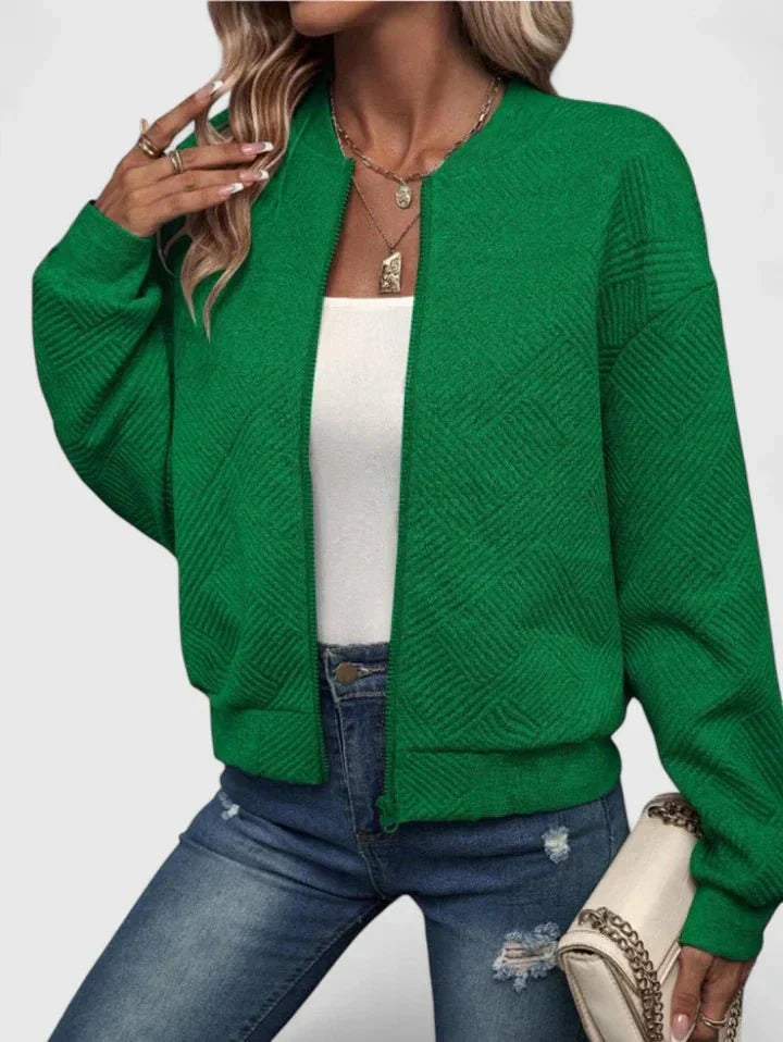 Viviane | Veste Bomber à Texture Géométrique