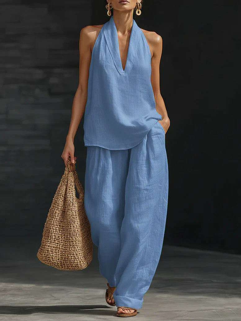 Flavie | Ensemble Sans Manches avec Pantalon Large