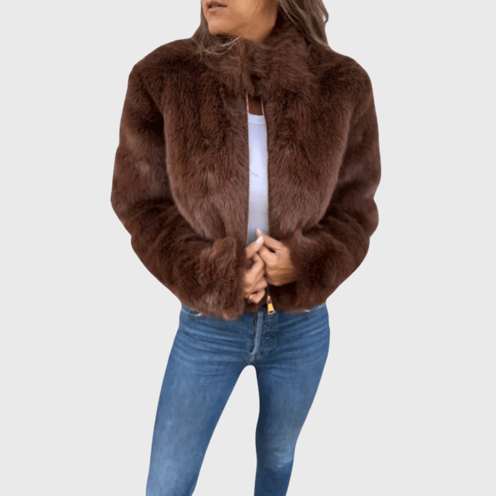 Gisèle | Veste en Fausse Fourrure Zippée