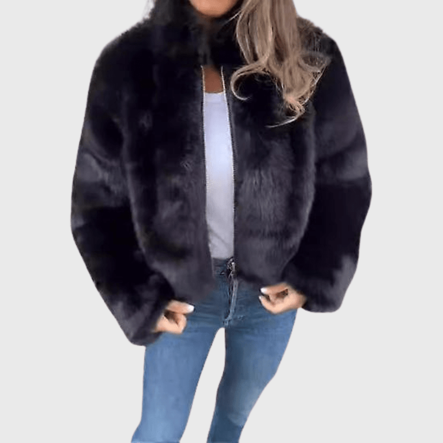 Gisèle | Veste en Fausse Fourrure Zippée