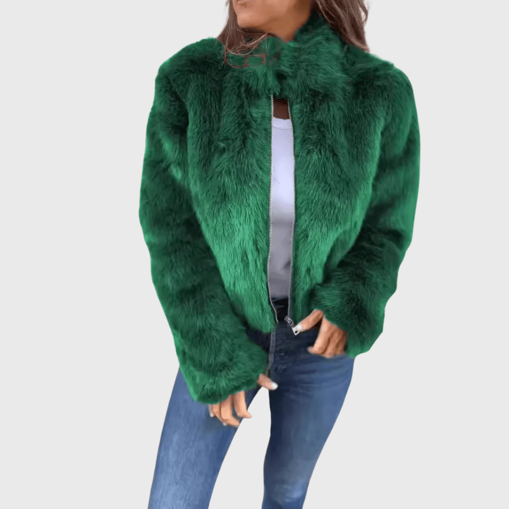 Gisèle | Veste en Fausse Fourrure Zippée