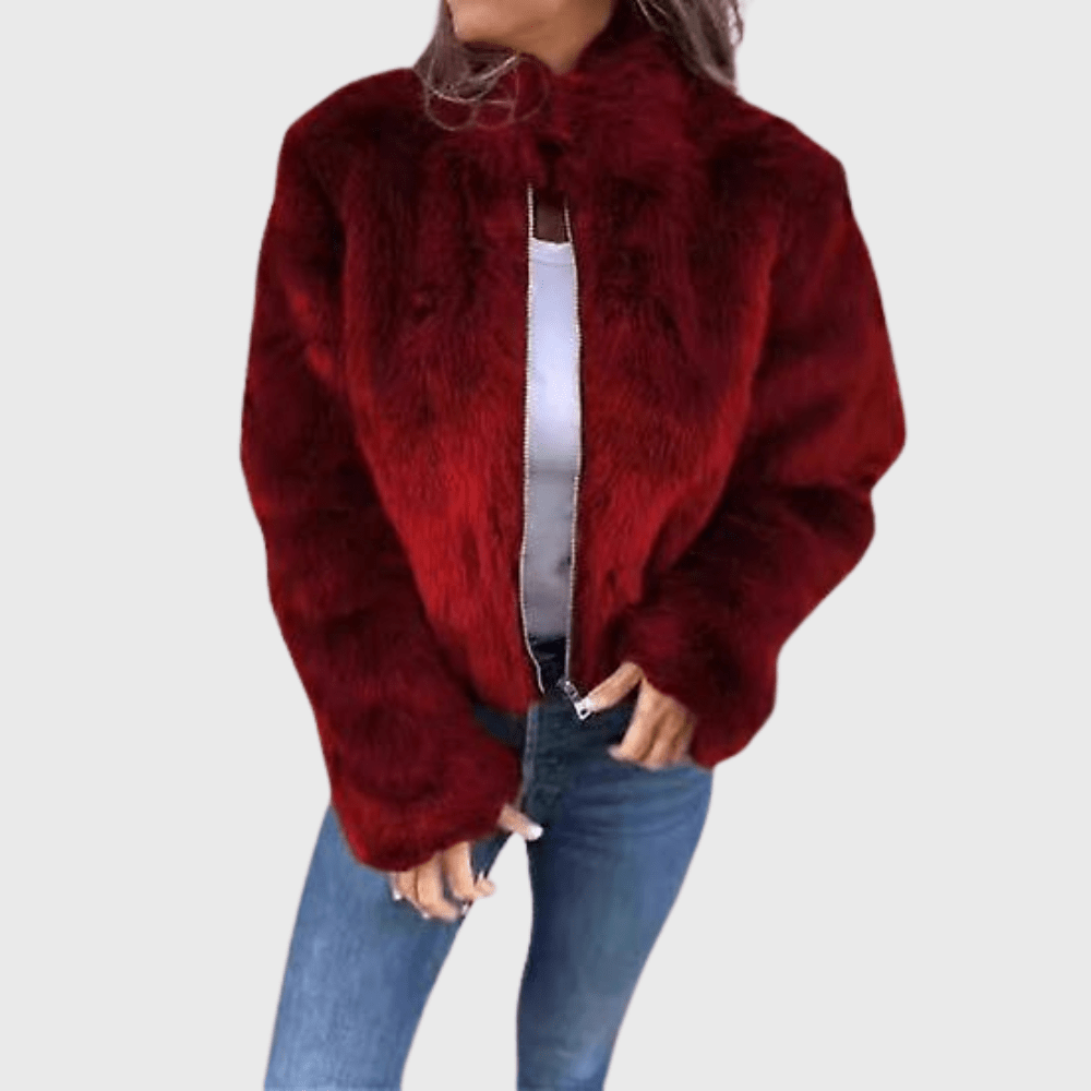 Gisèle | Veste en Fausse Fourrure Zippée