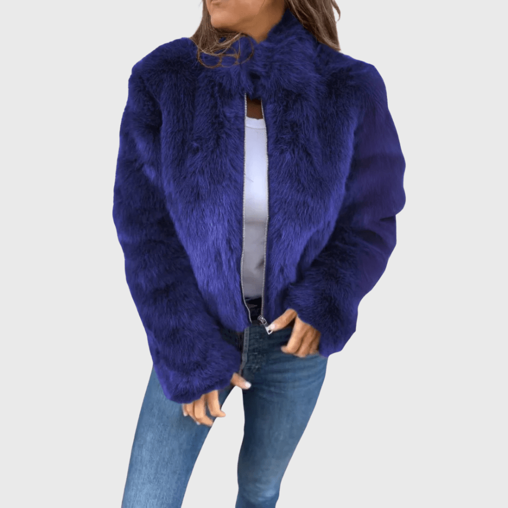Gisèle | Veste en Fausse Fourrure Zippée