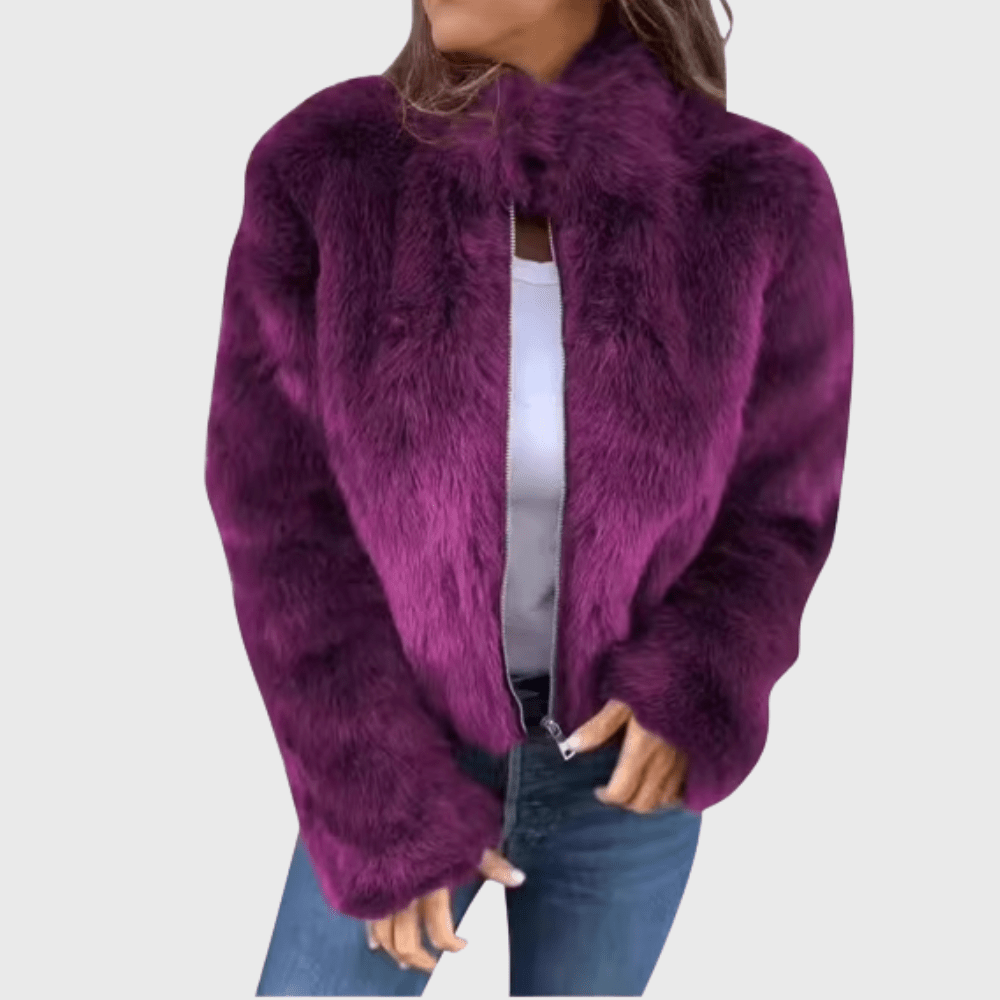 Gisèle | Veste en Fausse Fourrure Zippée