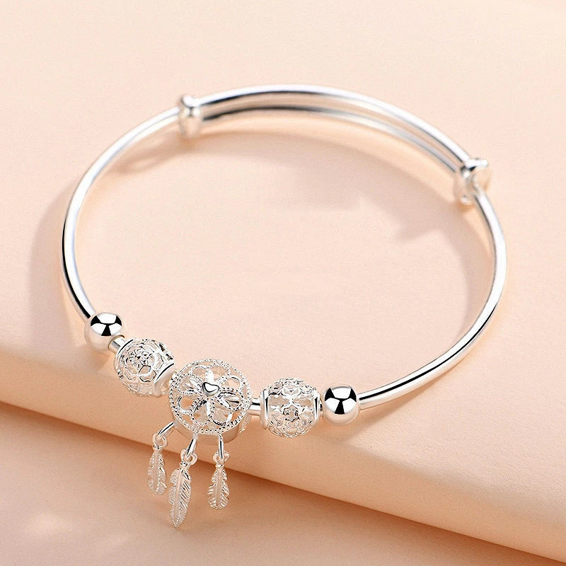 Joëlle | Bracelet Attrape-Rêves Ajustable en Argent 925