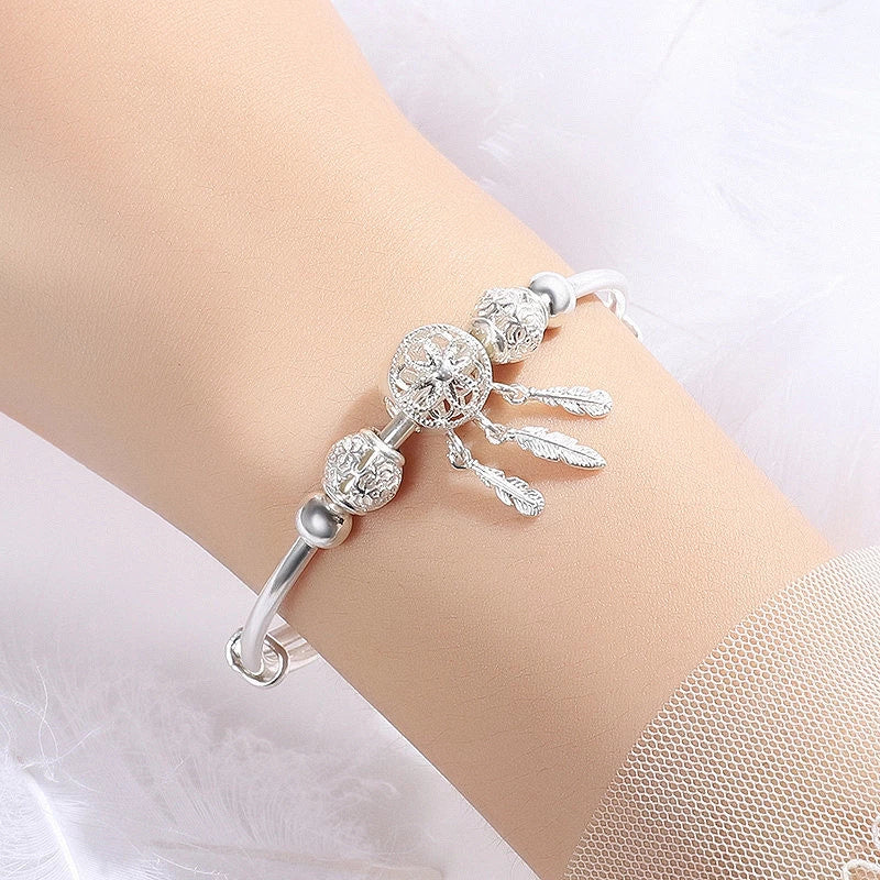 Joëlle | Bracelet Attrape-Rêves Ajustable en Argent 925