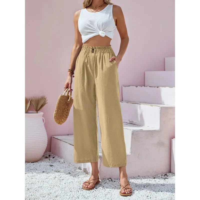 Soléa | Pantalon d'Été en Lin et Coton