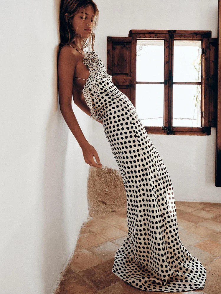 Louise | Robe Maxi Élégante à Pois
