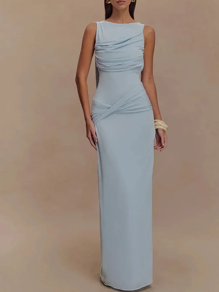 Grace | Robe Longue de Soirée avec Dos Nu et Fente Haute
