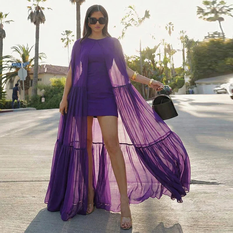 Jade | Robe Maxi avec Effet Cape