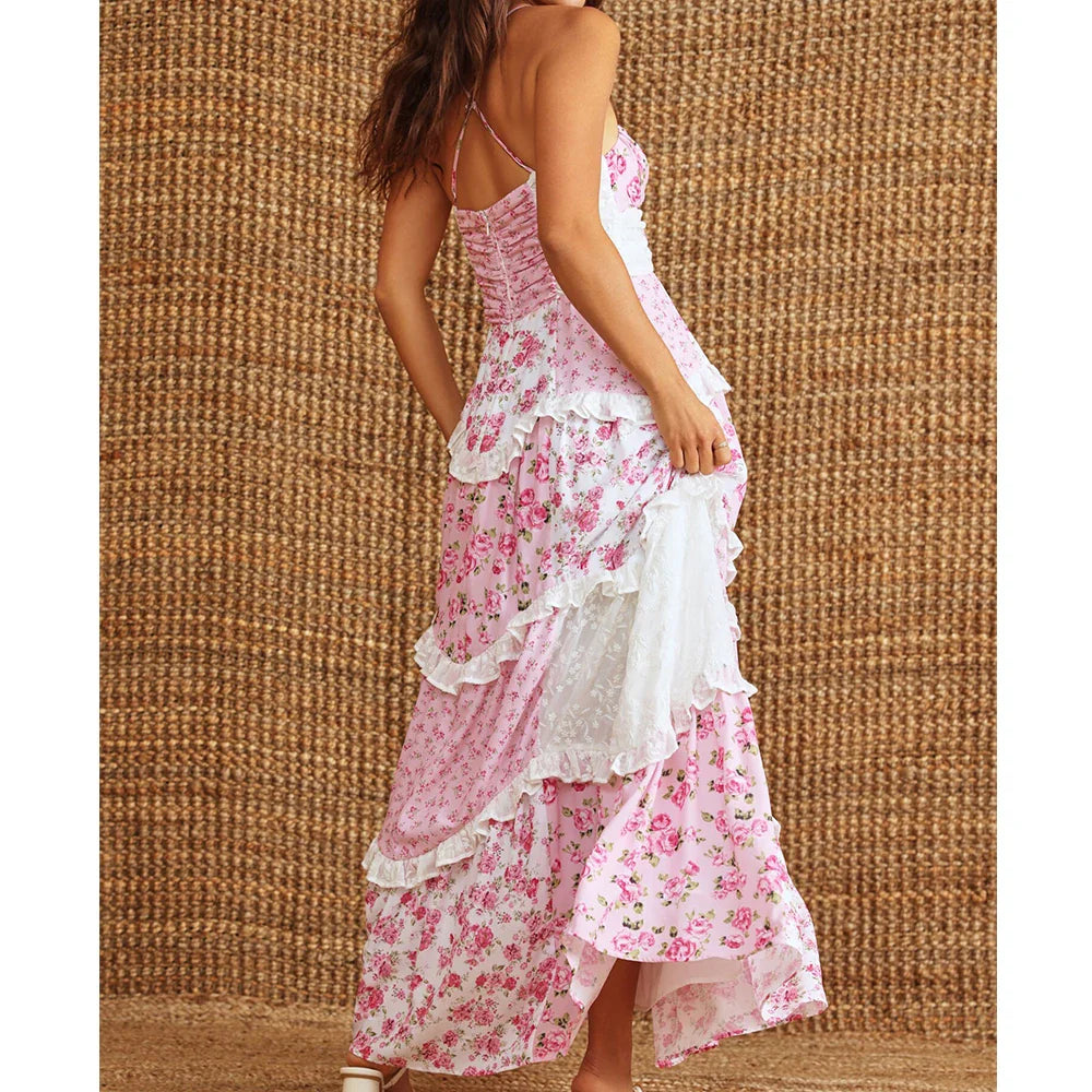 Judith | Robe Maxi Bohème à Imprimé Patchwork