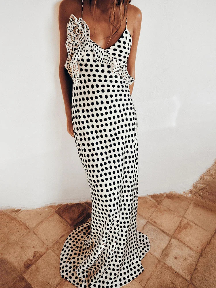 Louise | Robe Maxi Élégante à Pois