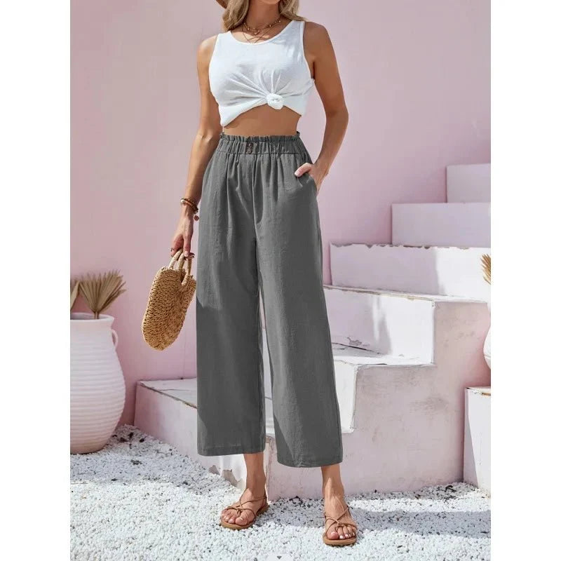 Soléa | Pantalon d'Été en Lin et Coton