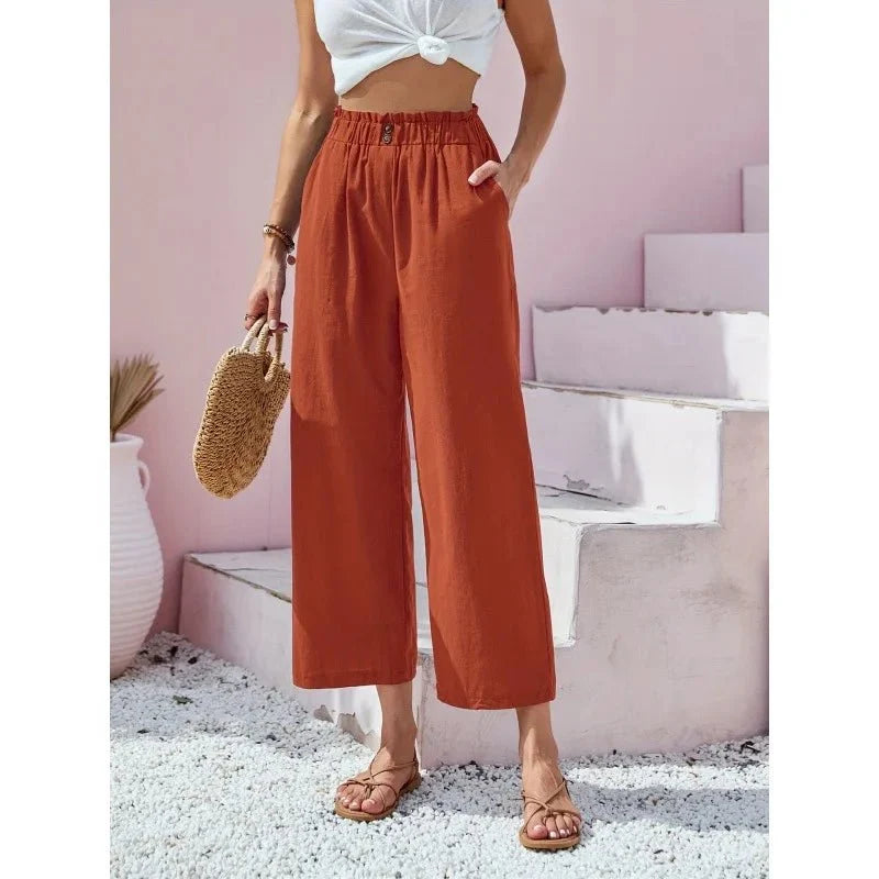 Soléa | Pantalon d'Été en Lin et Coton