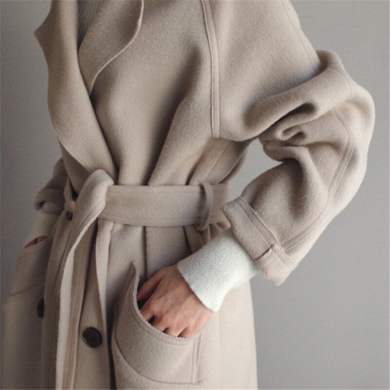 Céleste | Manteau Long en Laine à Coupe Raffinée