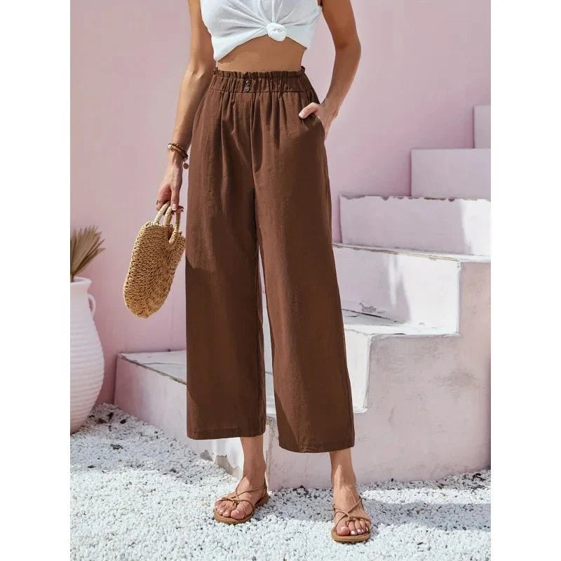 Soléa | Pantalon d'Été en Lin et Coton