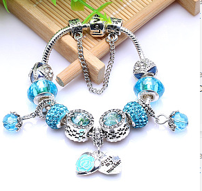 Léontine | Bracelet Argent Rosé aux Zirconias Bleus