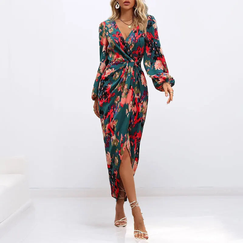 Mila | Robe Maxi Fleurie avec Taille Plissée