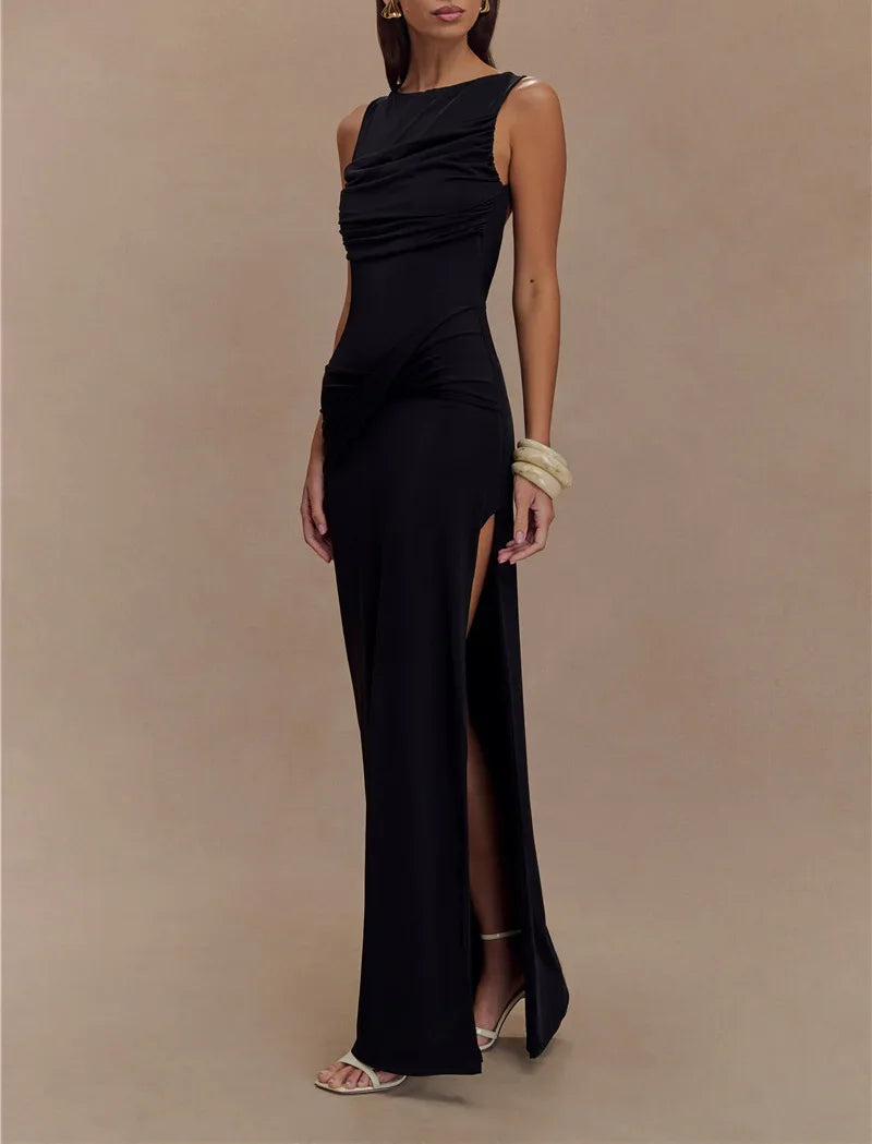 Grace | Robe Longue de Soirée avec Dos Nu et Fente Haute