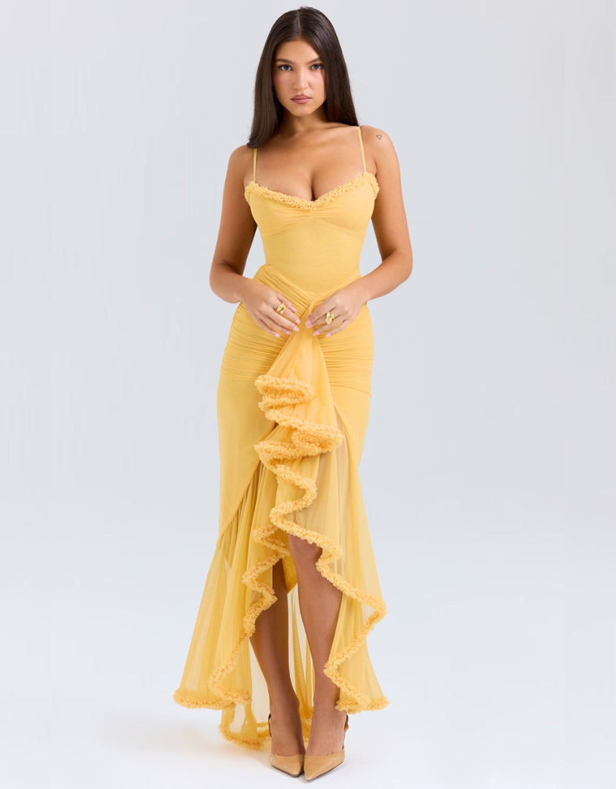 Isadora | Robe Maxi avec Détail Volanté