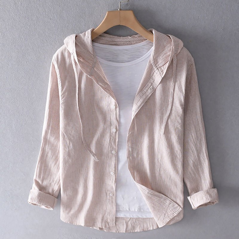 Tamika | Chemise Rayée à Capuche en Lin
