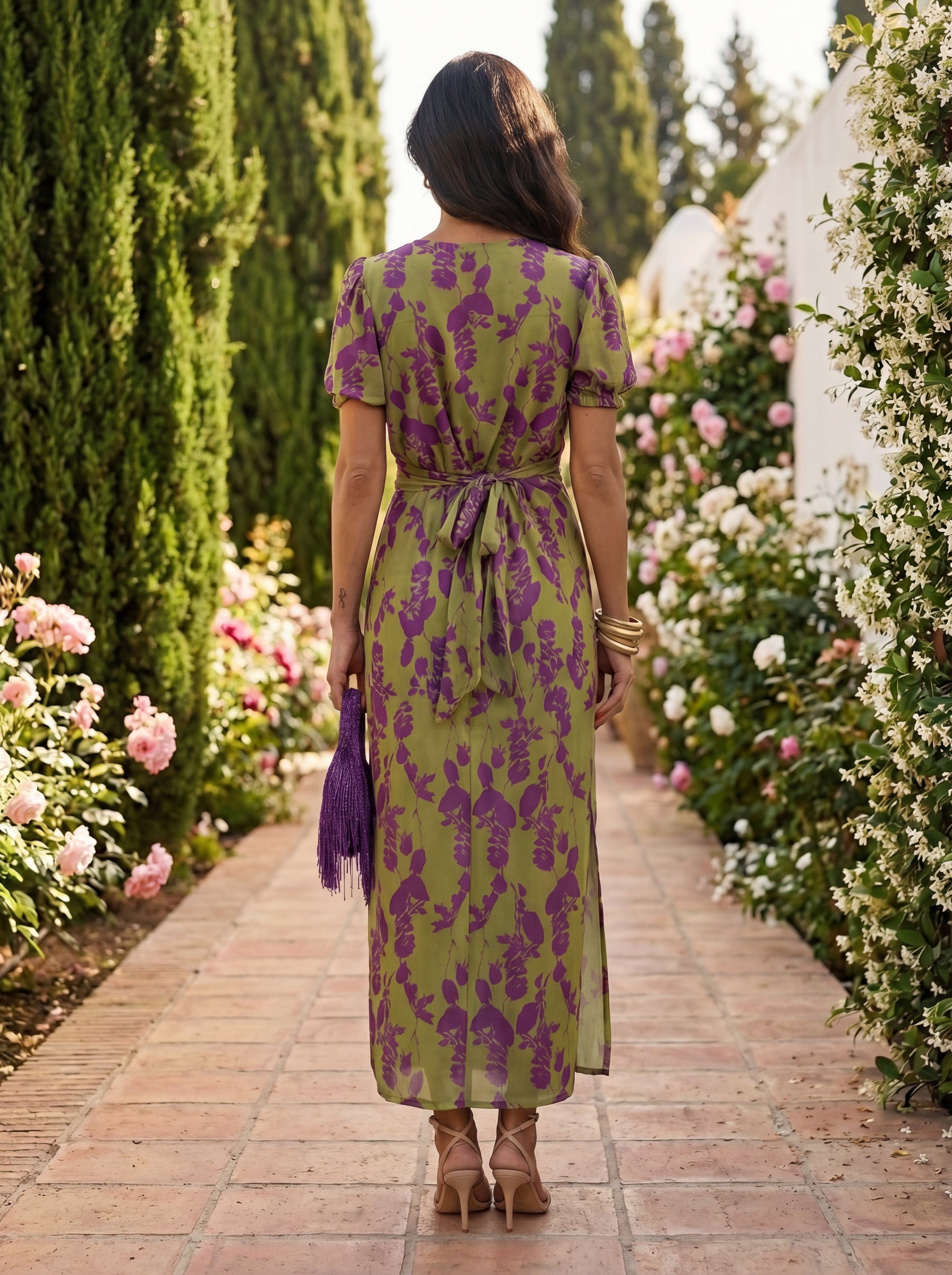 Diane | Robe longue croisée à imprimé floral
