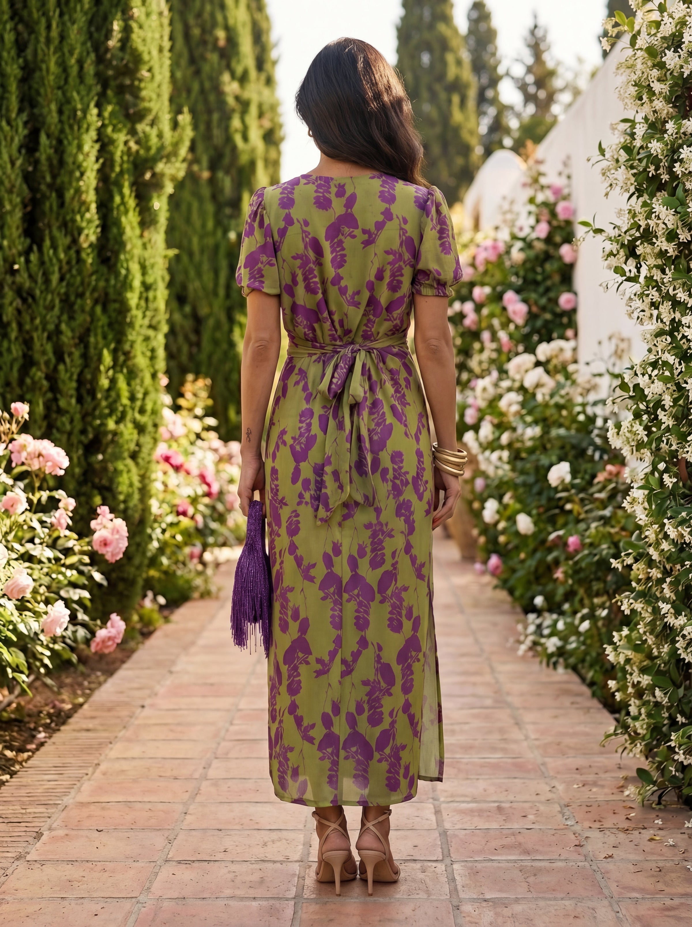 Diane | Robe longue croisée à imprimé floral